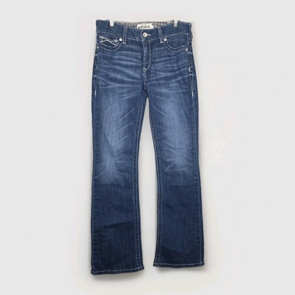 Ariat REAL Miriam Bootcut Jeans Womens 31 L Mid Rise Western Ranch Wear 10044384